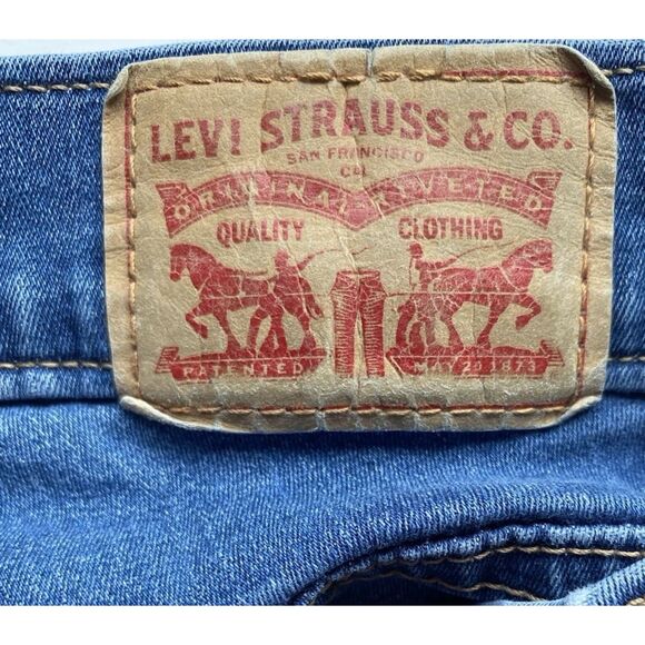 Levis Mid Rise Skinny Faded Blue Denim Jeans Women's Size 28 X 30 (actual 26x30) - Picture 12 of 13